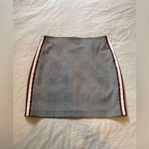 Side Stripe Plaid Mini Skirt